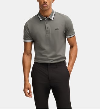 Polo Paddy en piqué de coton - BOSS - Gris moyen
