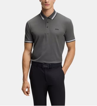 Polo Paddy en piqué de coton - BOSS - Gris nacré