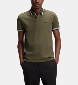 Polo Paddy en piqué de coton - BOSS - Kaki foncé