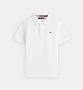 Polo droit flag en coton piqué - Tommy Hilfiger - Blanc