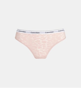 Slip brésilien Modern Lace à logo et dentelle - Calvin Klein - Rose