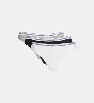 Lot de 3 slips Modern Logo en coton - Calvin Klein - Noir et blanc