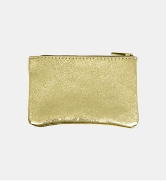 Pochette en cuir zippée - Les Cléias - Doré