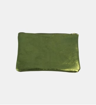 Pochette en cuir zippée - Les Cléias - Kaki