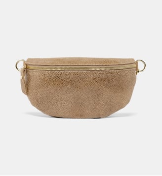 Sac banane cuir grainé brillant - Les Cléias - Marron clair