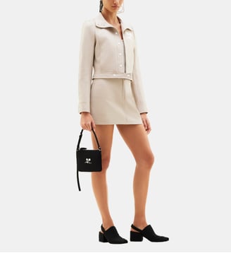 Veste courte Vinyle droite coton mélangé - Courrèges - Gris moyen