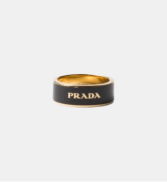 Bague en métal émaillé - Prada - Noir