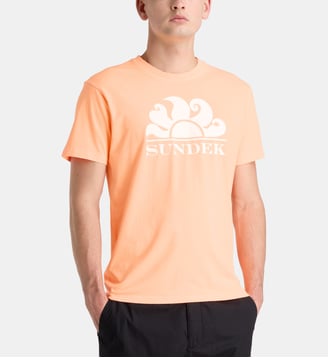 T-shirt droit signature en coton - Sundek - Orange fluo