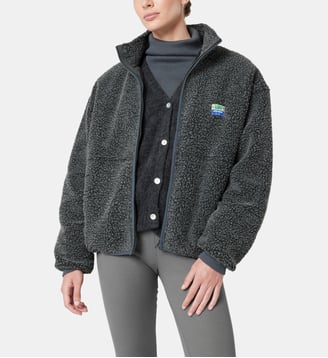 Veste droite façon sherpa - American Vintage - Gris foncé
