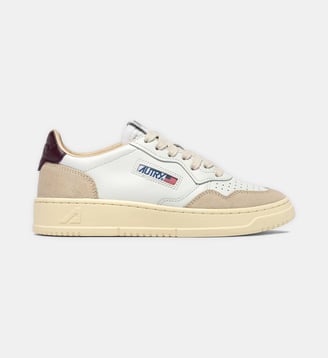 Baskets basses Medalist en cuir - Autry - Blanc et beige