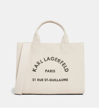Sac cabas shopper Square Medium en coton recyclé - Karl Lagerfeld - Écru