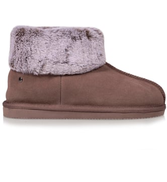 Chaussons Mules Femme Isotoner - Cuir Et Fausse Fourrure - Ultra Confortables, Chauds, Semelle Anti-dérapante