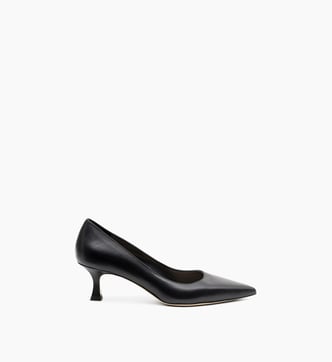 Escarpins Sanche De La Rosa Cuir Noir Petit Talon - Taille 35 (US 4) - Très Bon état (cuir Rigide)