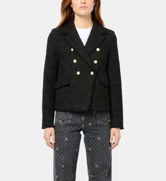 Blazer Croisé Gérard Darel PABLO - Laine Et Viscose, Noir, Taille 42, Occasion TB