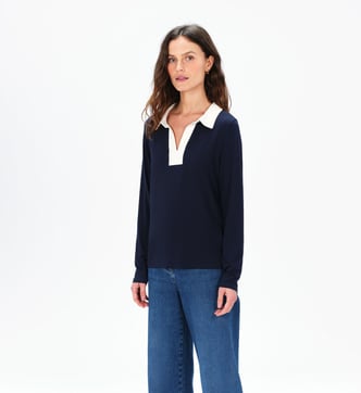 T-shirt Manches Longues Caroll Taille S/36 - Couleur Moutarde - Coton Modal - Occasion Très Bon État