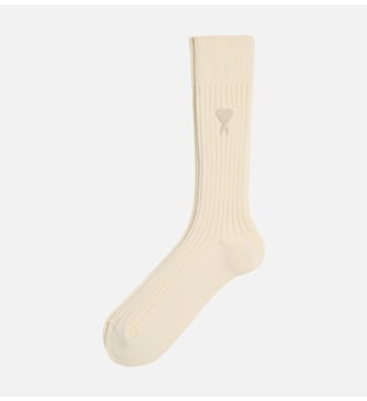 Chaussettes Ami Paris 100% Coton - Taille 39-42 - Blanches Avec Cœur - Neuf étiqueté