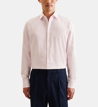 Chemise Homme Seidensticker 100% Coton - Coupe Slim, Col Chic, Poignets Réglables