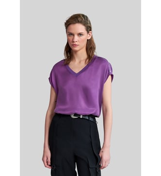 Top IKKS Taille 40 Neuf Avec étiquette - Couleur Violet - Haut Femme Regular - Parfait Sous Une Veste