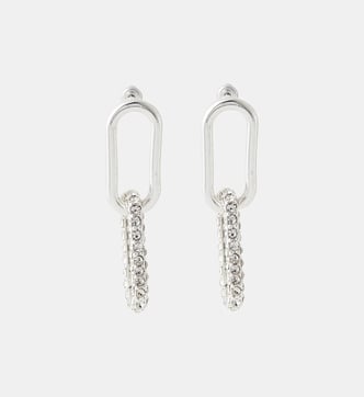 Boucle d'oreille grimpante fleurs étoiles strass - Femme - Argent 925