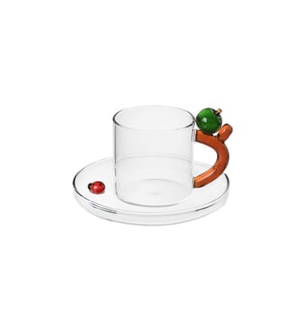 Service à Thé Et Café Ichendorf Milano Cactus 11 Pièces - Verre Borosilicate Coloré - Neuf Avec Boîte