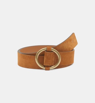Ceinture Edith en cuir Camel Galeries Lafayette Galeries Lafayette
