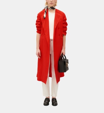 Trench Coat Femme Galeries Lafayette Taille 42 - Couleur Gris Bleu - Peu Porté