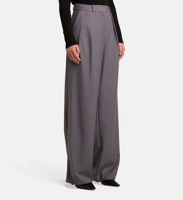 Pantalon Femme Renuar Gris En Laine Mélangée - Taille US 14 / UK 18, Longueur Intérieure 32L, Neuf Avec étiquettes