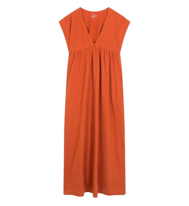Robe Rouge En Mousseline Polyester - Basic Collection Taille L (40/42) - Évasée Genou