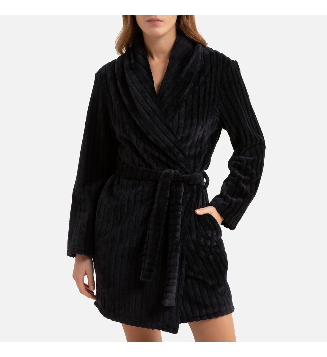 Robe de chambre en maille polaire reliéfée La Redoute