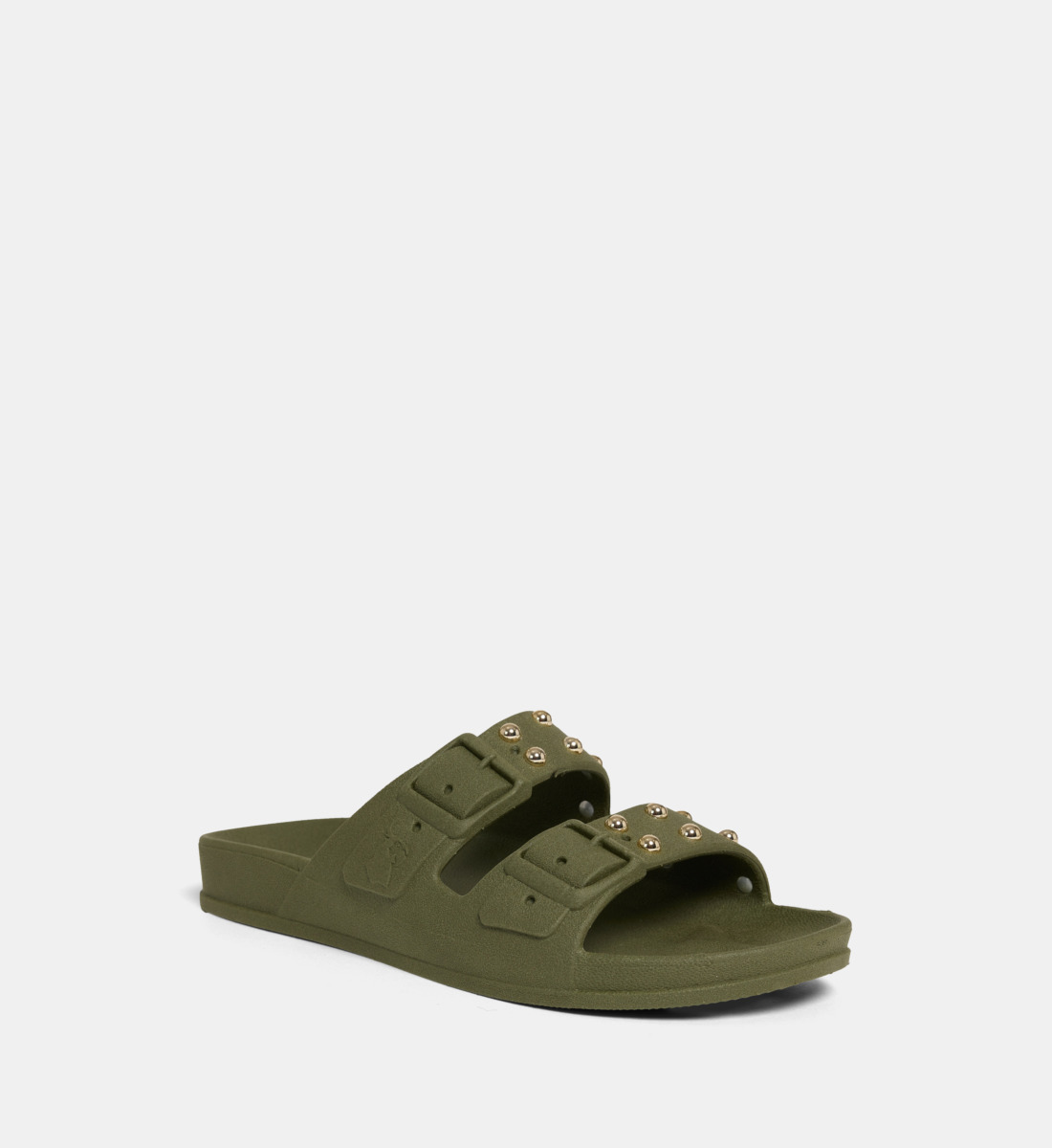 Mules (claquettes) Etam Taille 38/39 - Couleur Kaki, 2 Brides Plissées, En Ras, Neuves Avec Emballage