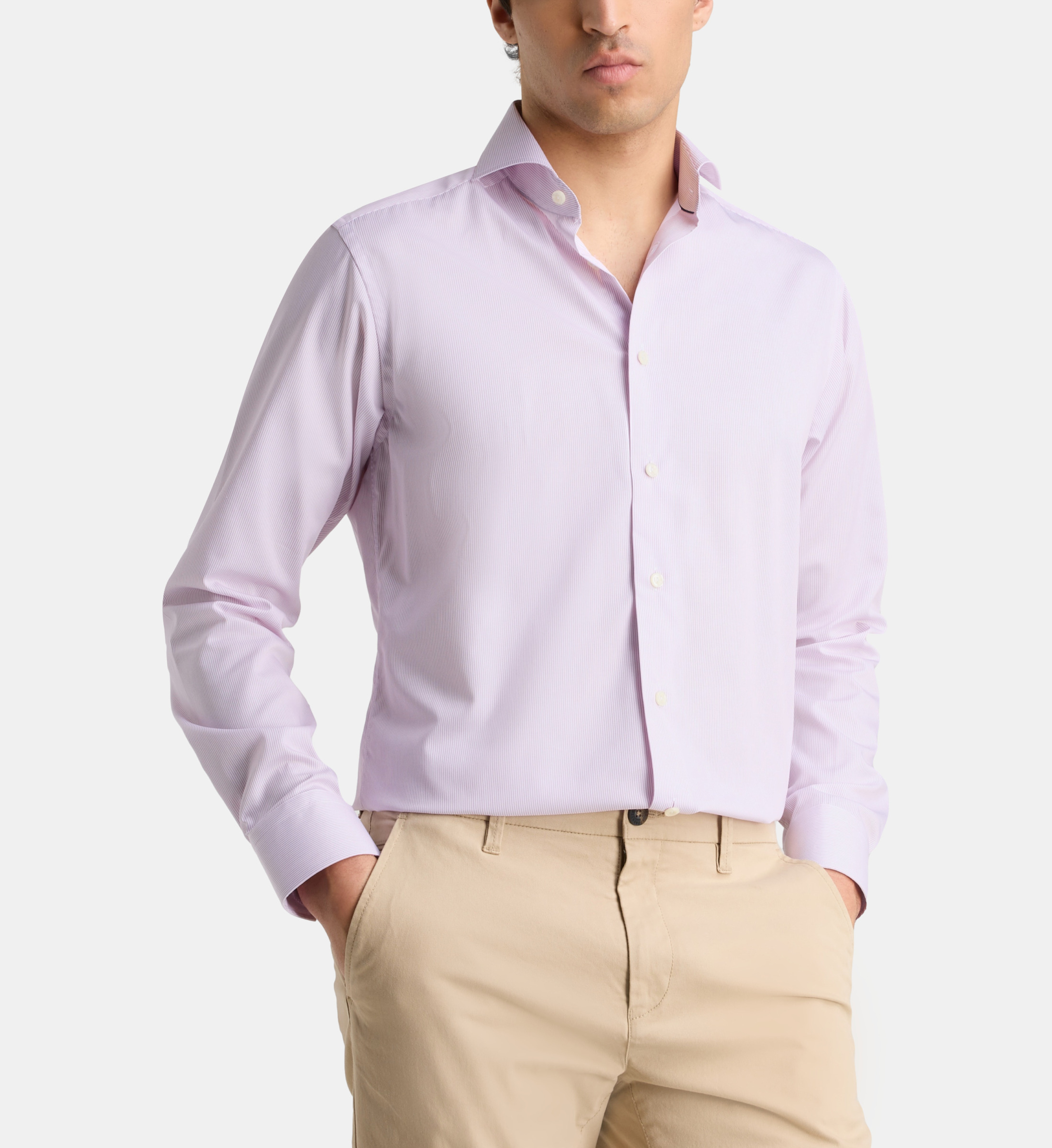 Chemise Homme En Lin Violet Aubergine, Taille M, Marque Galeries Lafayette - Occasion Parfait état