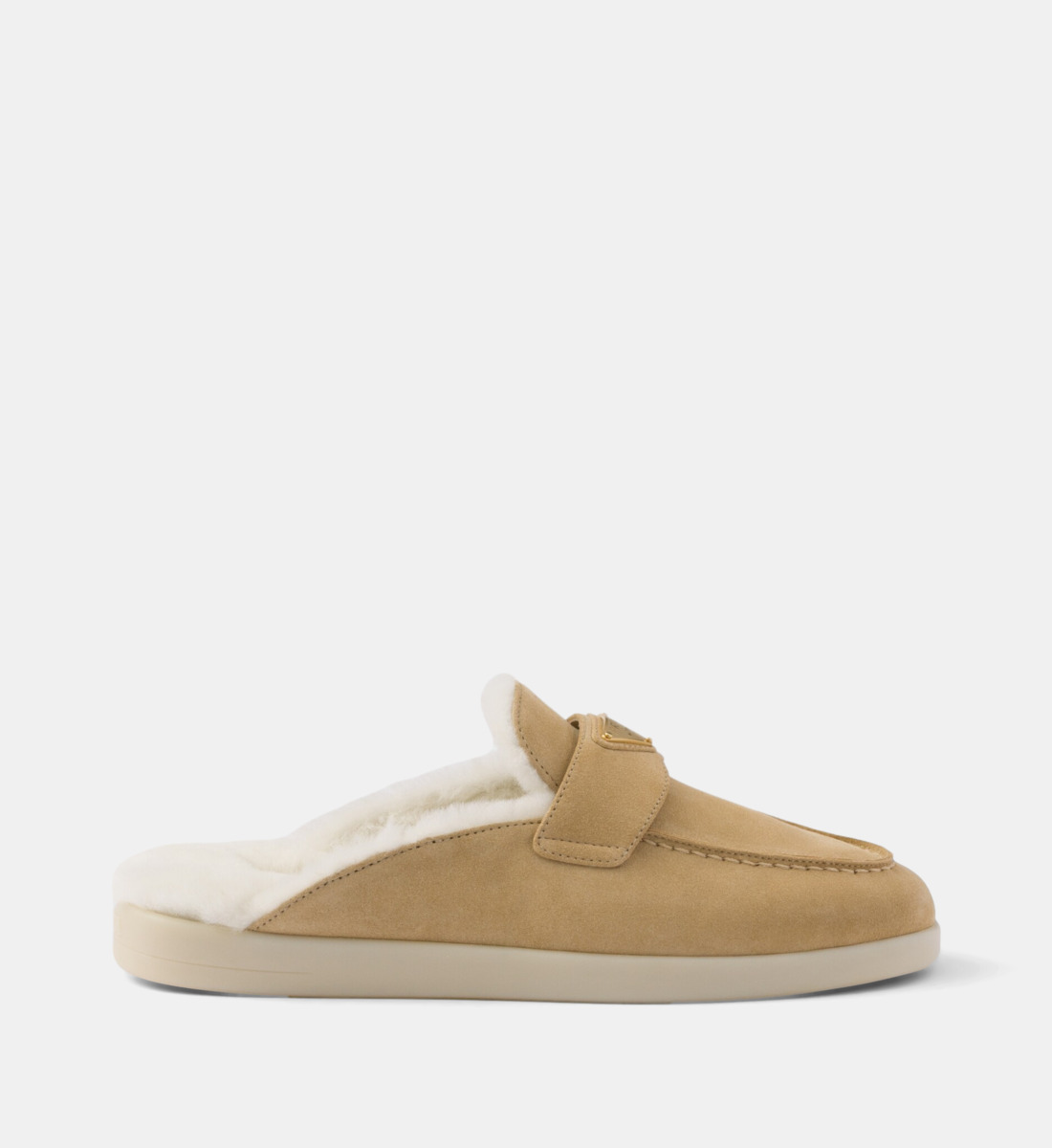 Prada Mouton Plate Logo Mules Sabot Prada Mouton Plate Logo Mules Sabot