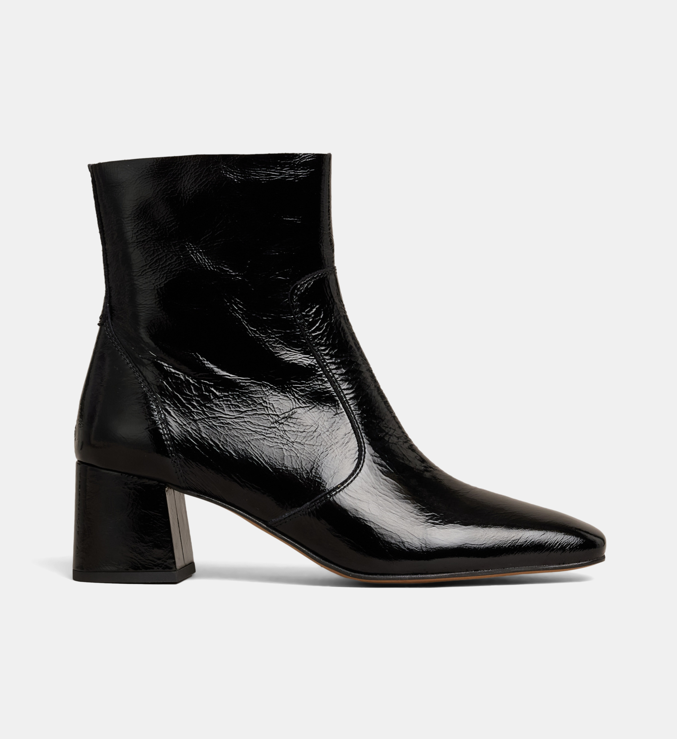 Mi-bottes BRIEFING Galeries Lafayette En Cuir Noir - Taille 40.5, Talon Haut, TBE