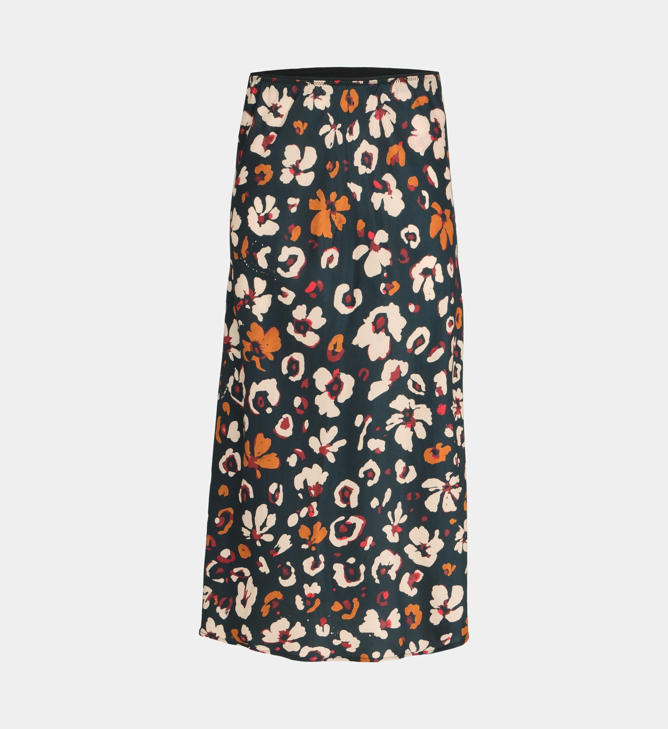 Jupe Femme Autonomy Taille 22 - Motif Fleuri Multicolore, Coupe Midi Ligne A En Polyester