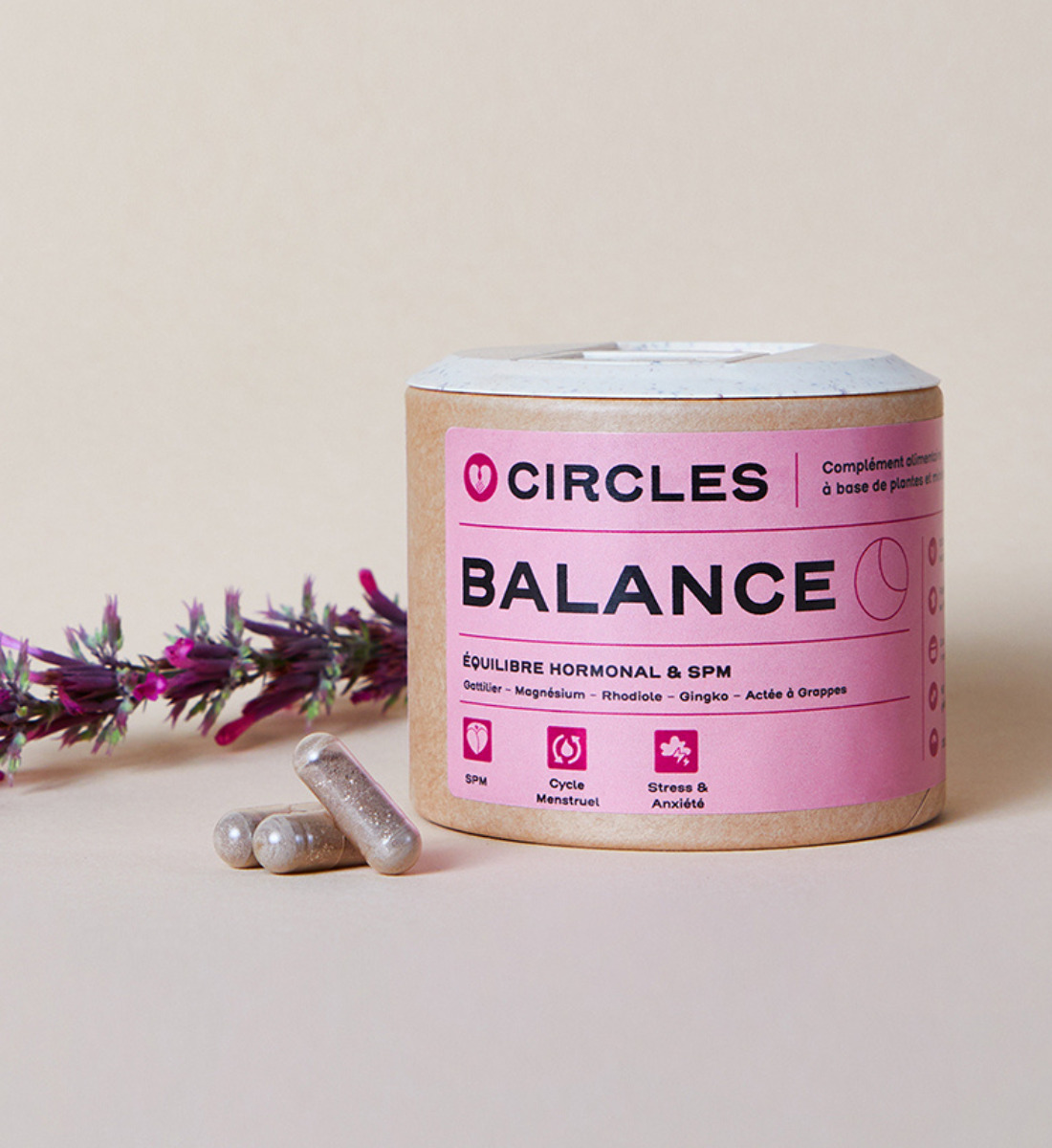 Gélules CIRCLES BALANCE 60 Unités - Pour équilibre Hormonal & SPM, Péremption 01/2026