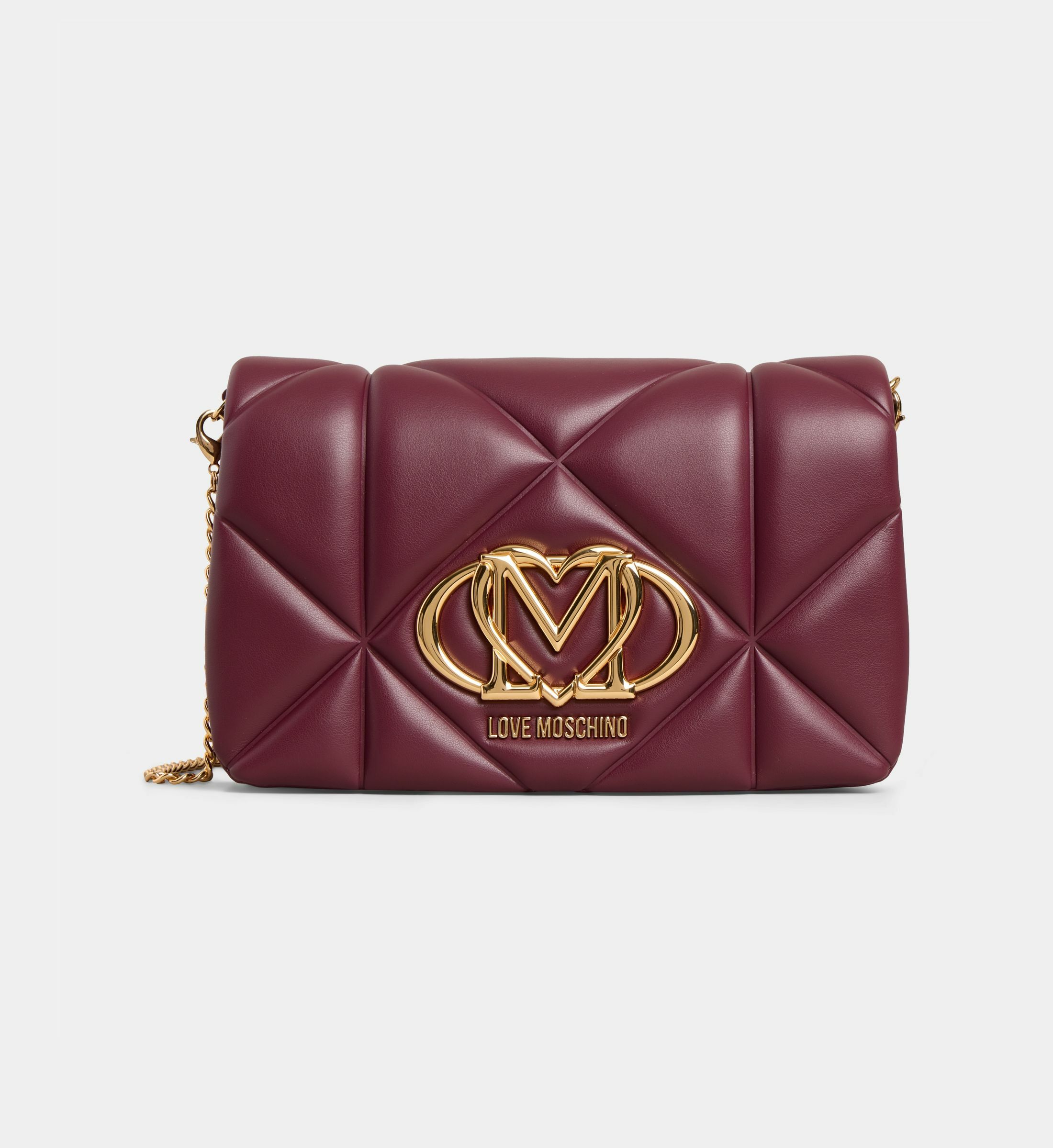 Sac Bandoulière Matelassé Love Moschino Rouge - Neuf Avec étiquettes - Porte-clés Inclus