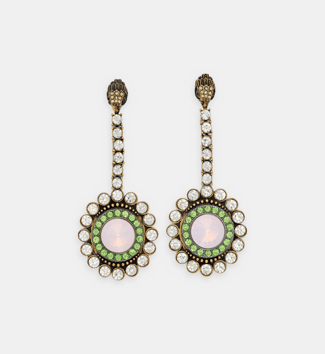 Boucles d'oreilles Octavia Argent et vert Kurt Geiger London