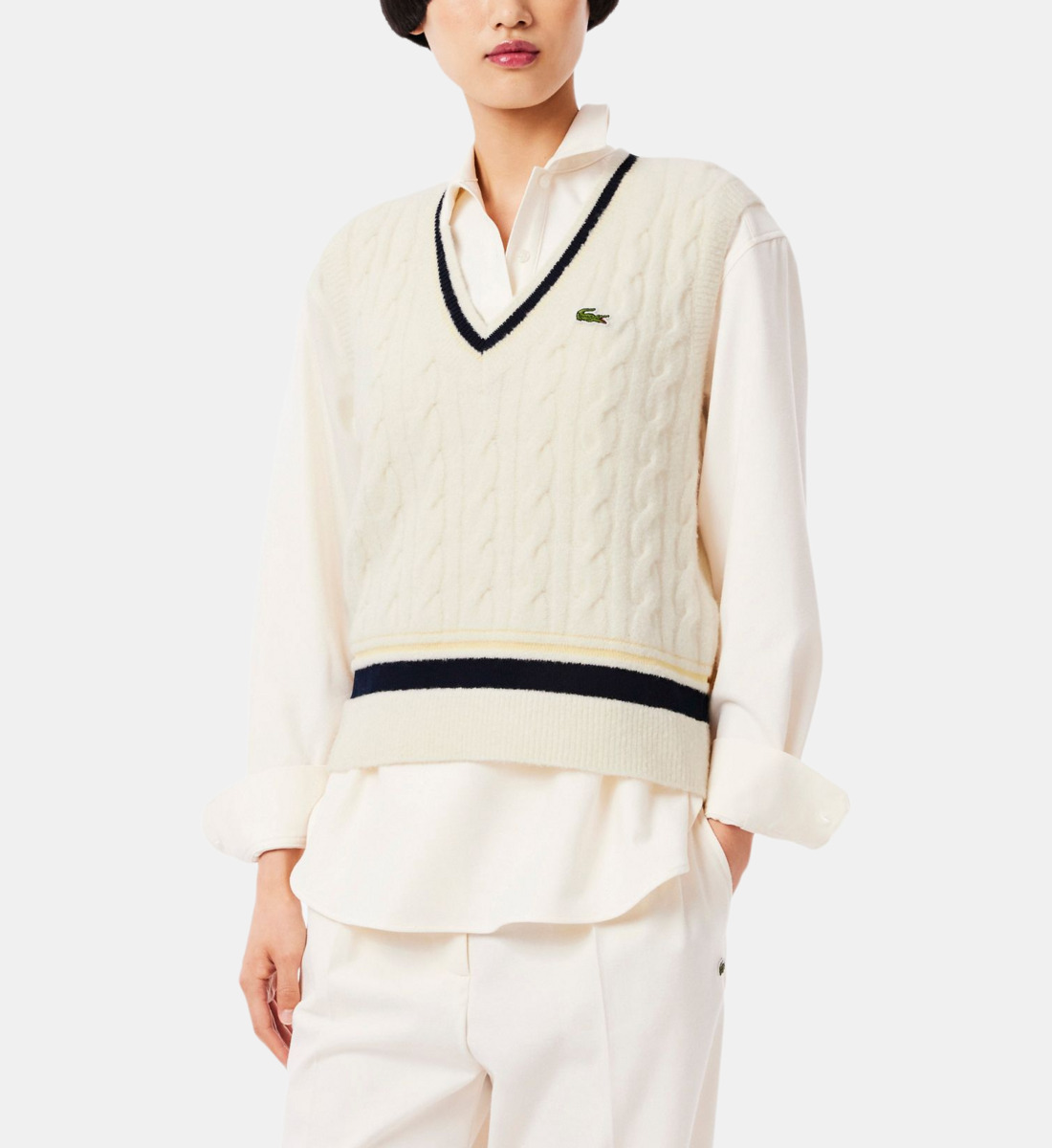 Haut Sans Manches Charter Club Blanc Vif - Col V Avec Perles, Taille M, En Coton/modal, Neuf