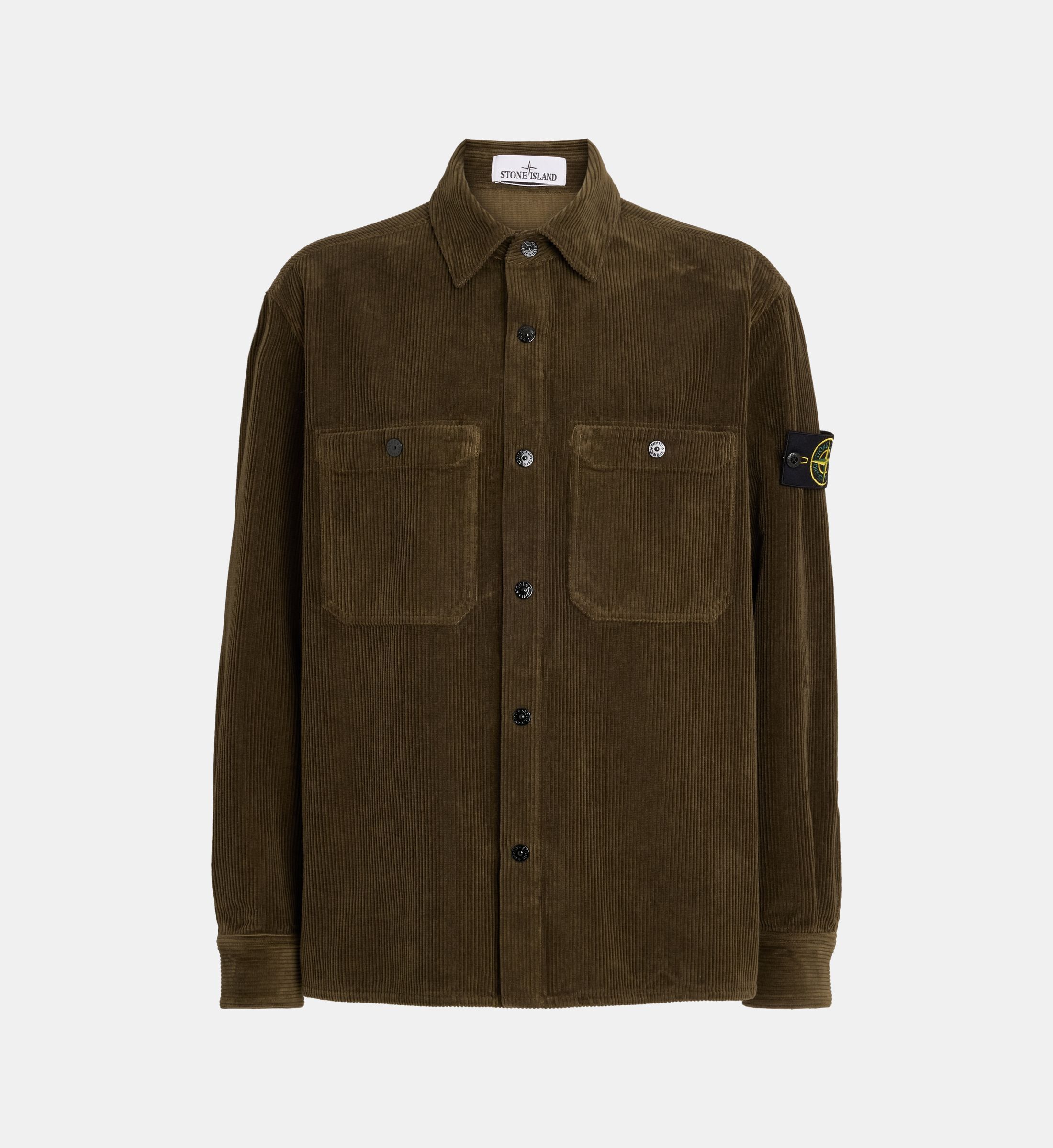 Chemise Stone Island 1995 Velours Côtelé Beige - Double Poche Zippée Taille M/L