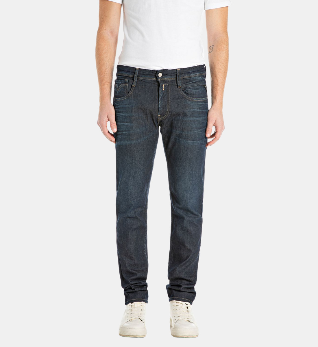 Jean Homme Replay 100% Coton - Taille W28, Bleu, Coupe Droite, Neuf Avec étiquettes