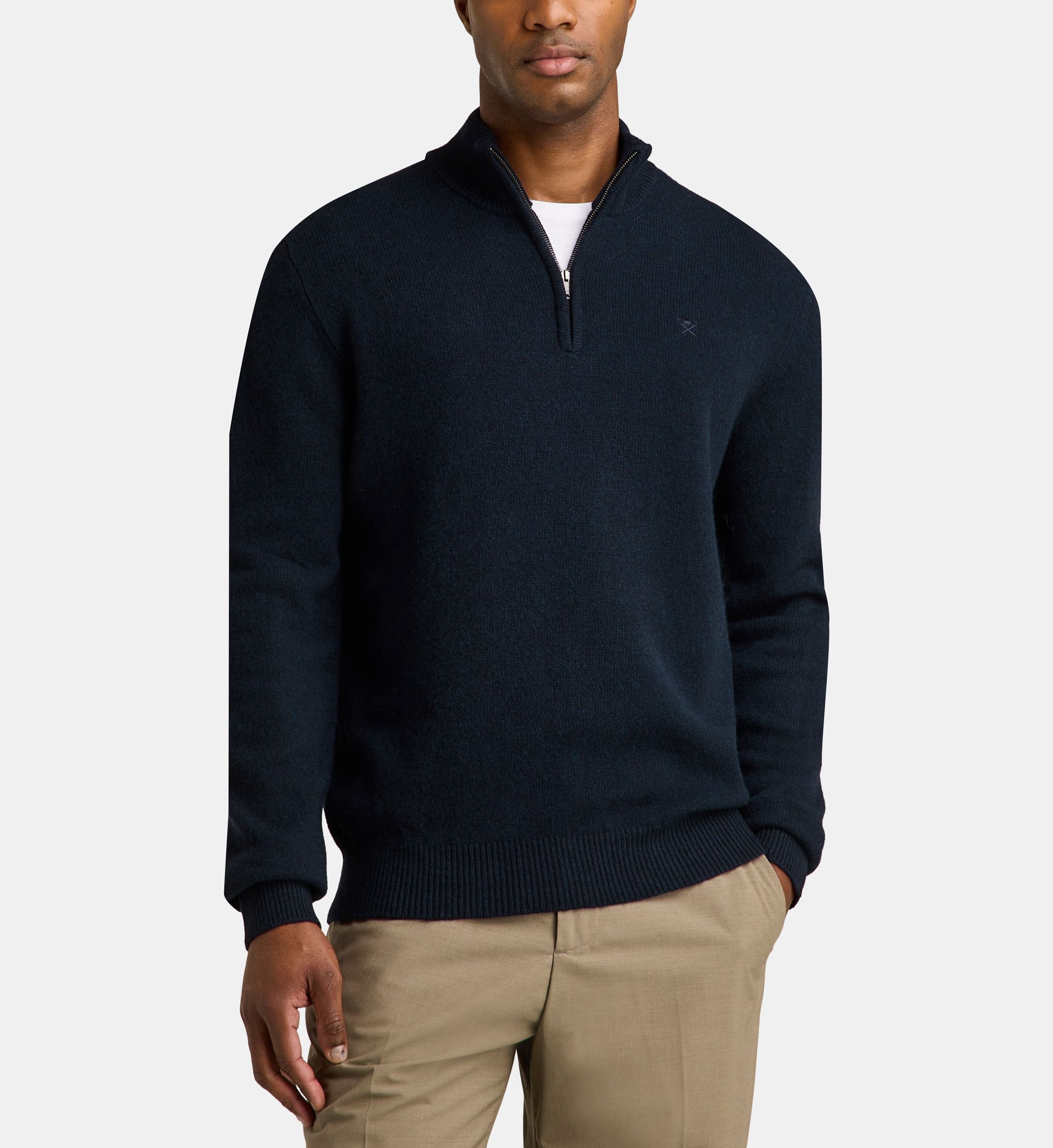 Pull BCBG MAX AZRIA Larkspur - Laine D'agneau Bleu - Demi-zippé - Taille S - Neuf Avec étiquettes