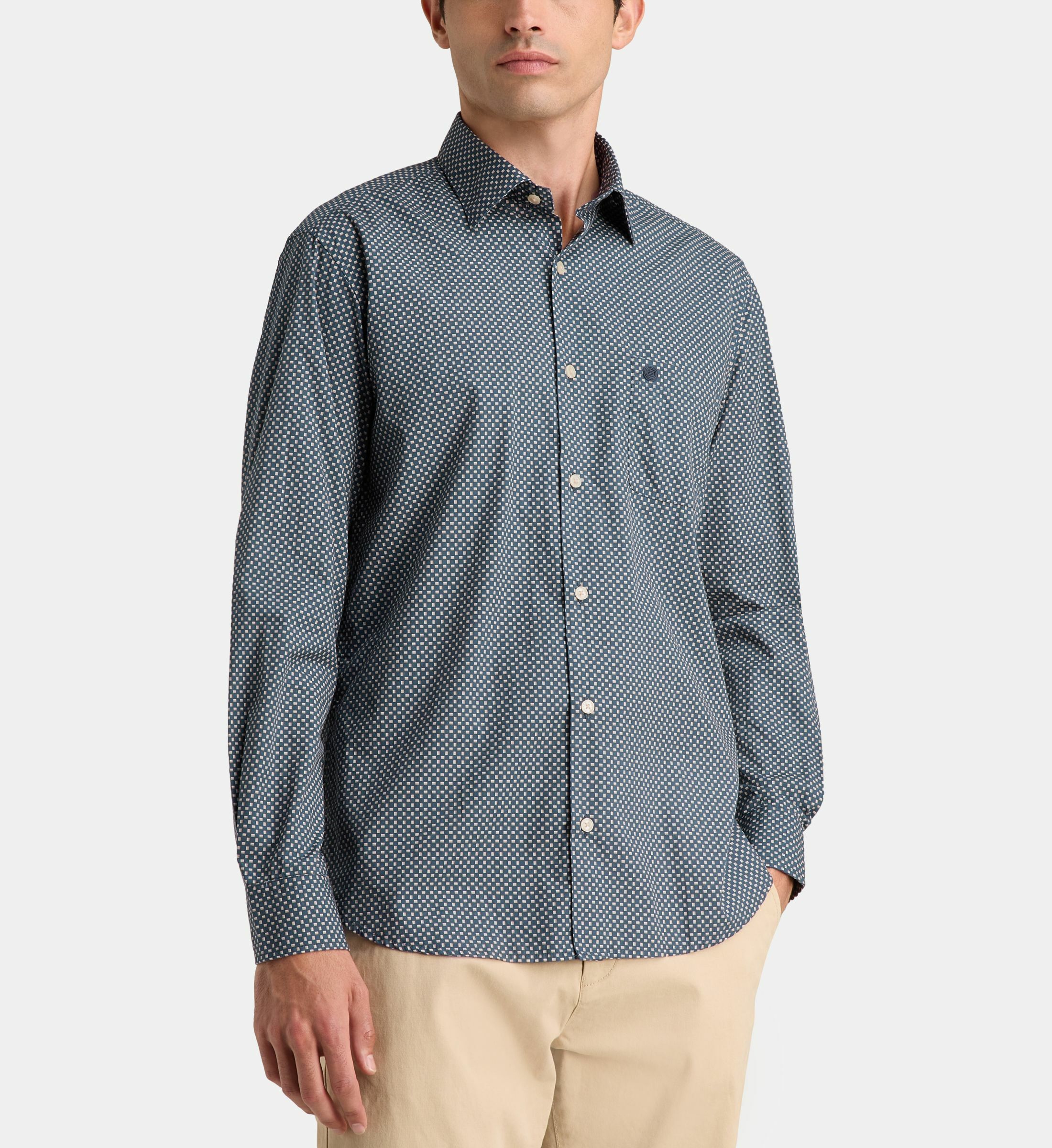 Chemise Serge Blanco Gris - Taille M - Coton - Occasion En Très Bon état - Style Décontracté