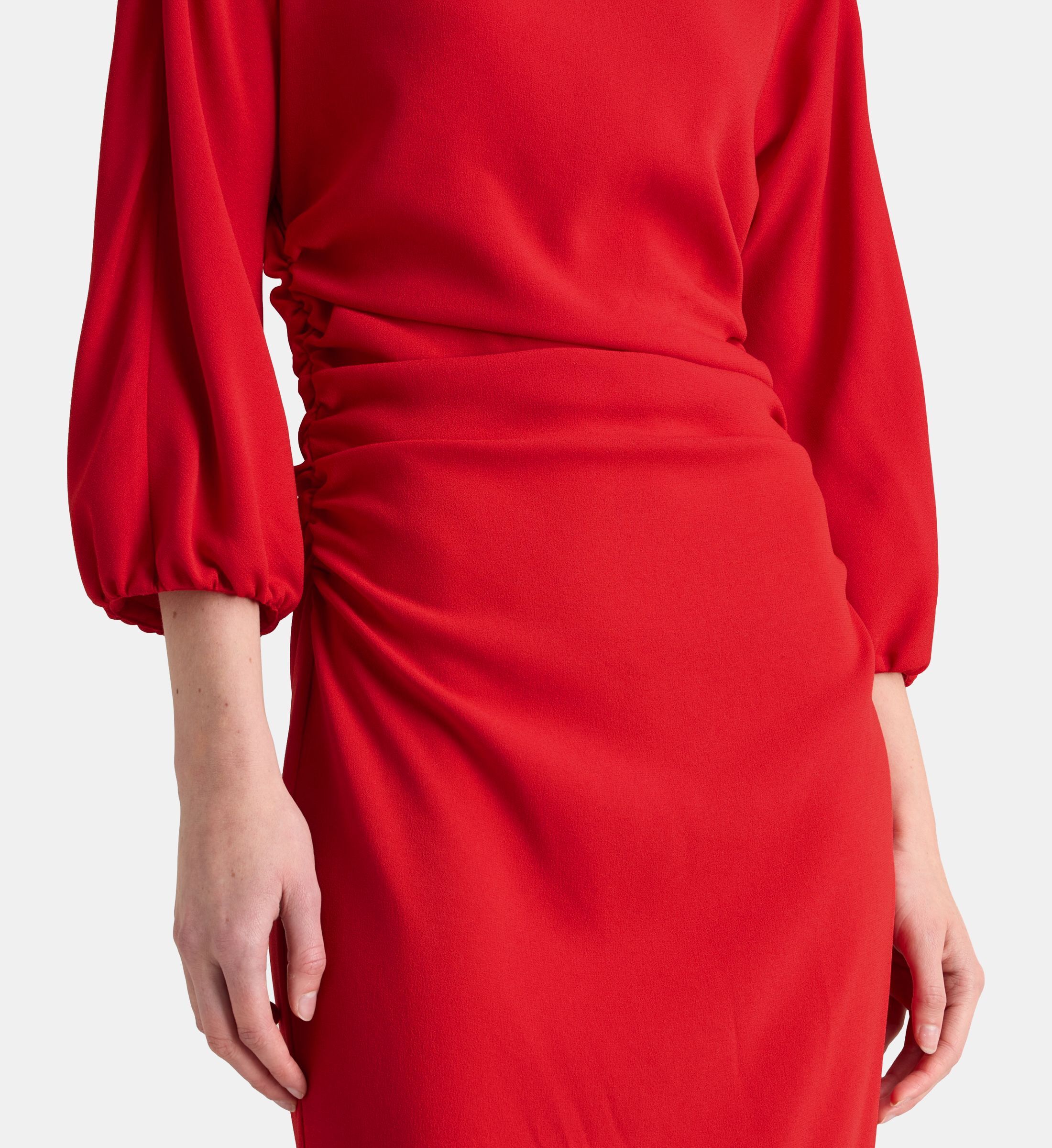 Robe De Soirée Rouge Ardoise Et Saule - Taille 2 (XS) - Longueur Mi-Longueur - Neuve Étiquetée
