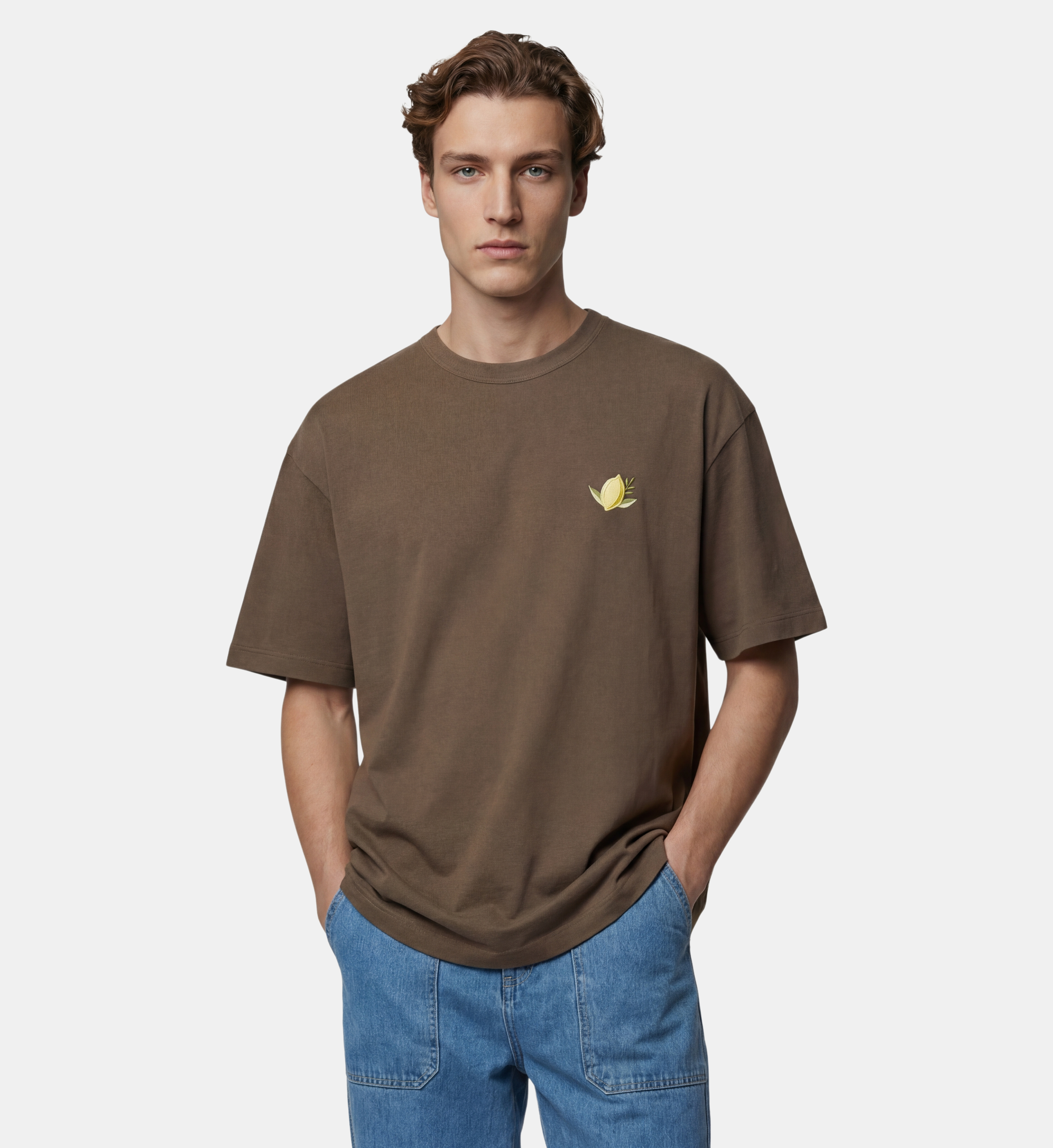 T-shirt Marron Galeries Lafayette Vintage - Motif Jungle, Taille L - Neuf Sans étiquettes