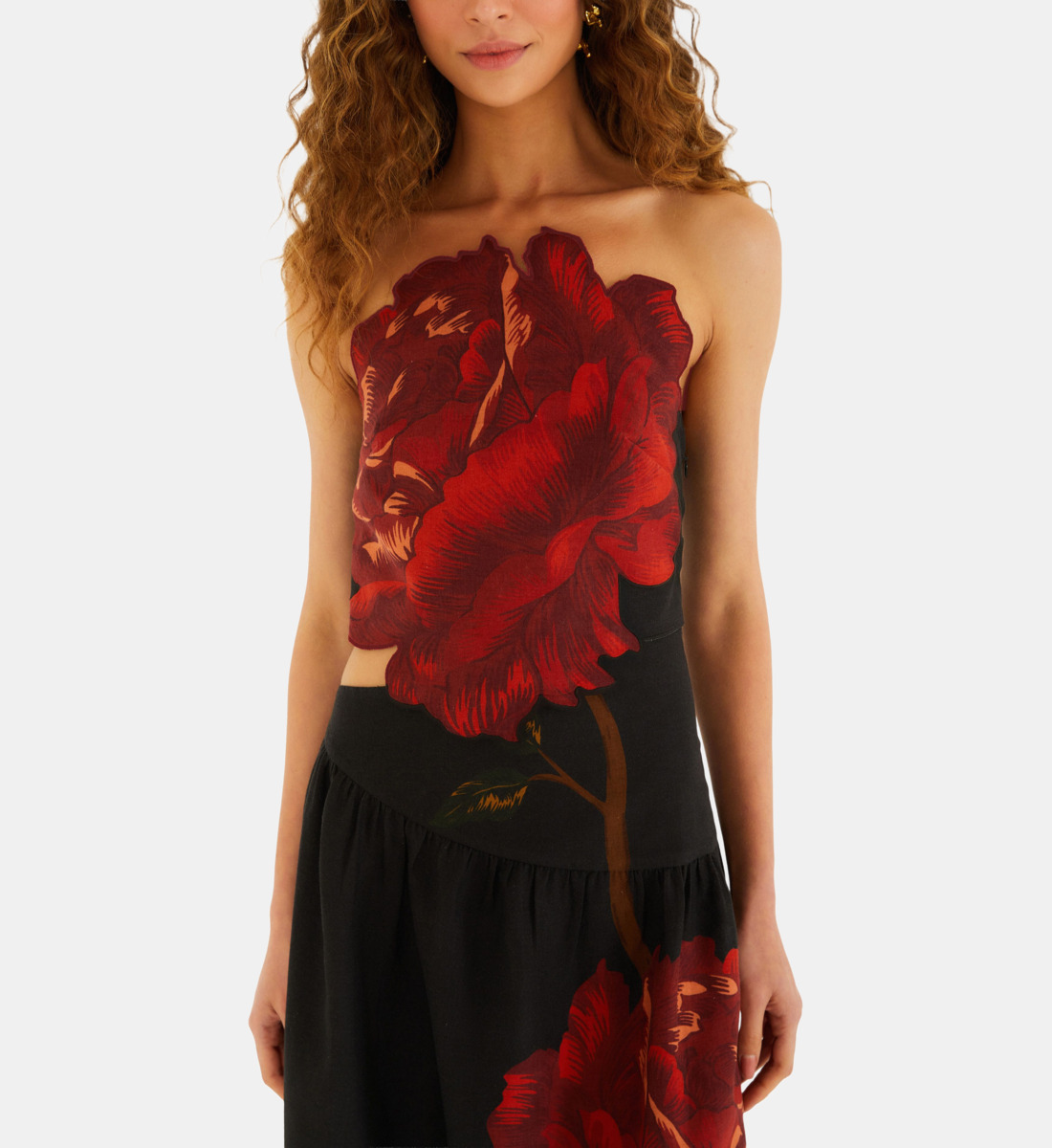 Robe Philosophy Imprimé Floral Noir Et Rouge - Taille XS, Manches Longues - Occasion Très Bon état