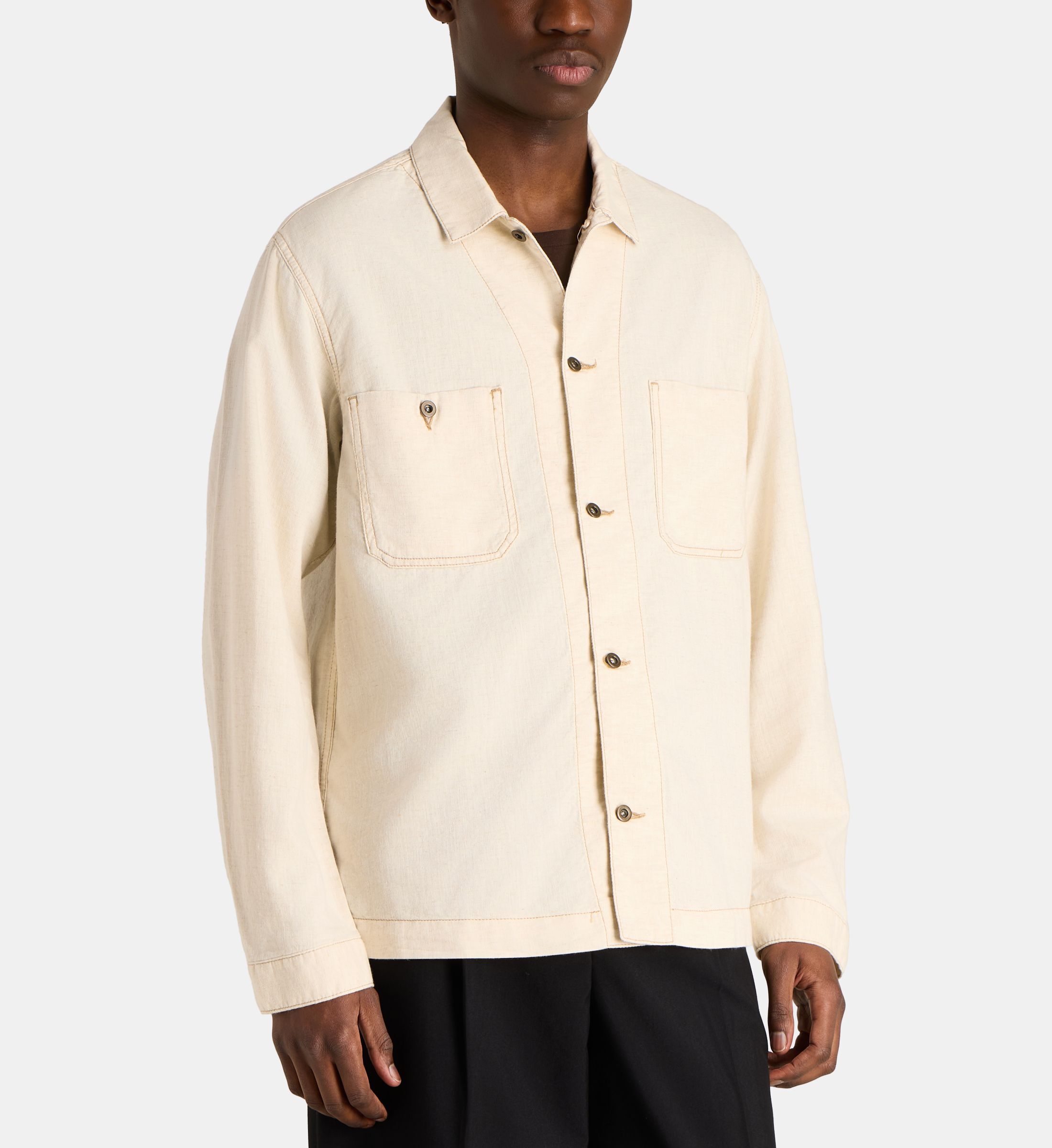 Chemise Regular fit sans repassage en twill de coton blanc