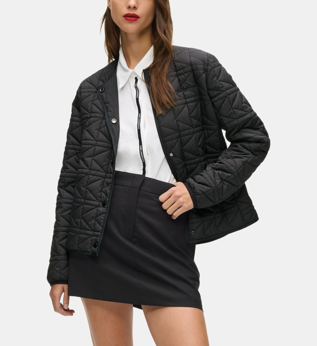 Veste Légère Femme Karl Lagerfeld – Couleur Rouge – Taille L – Style Bomber – Matière Nylon, Doublure Duvet – Neuf Avec étiquettes