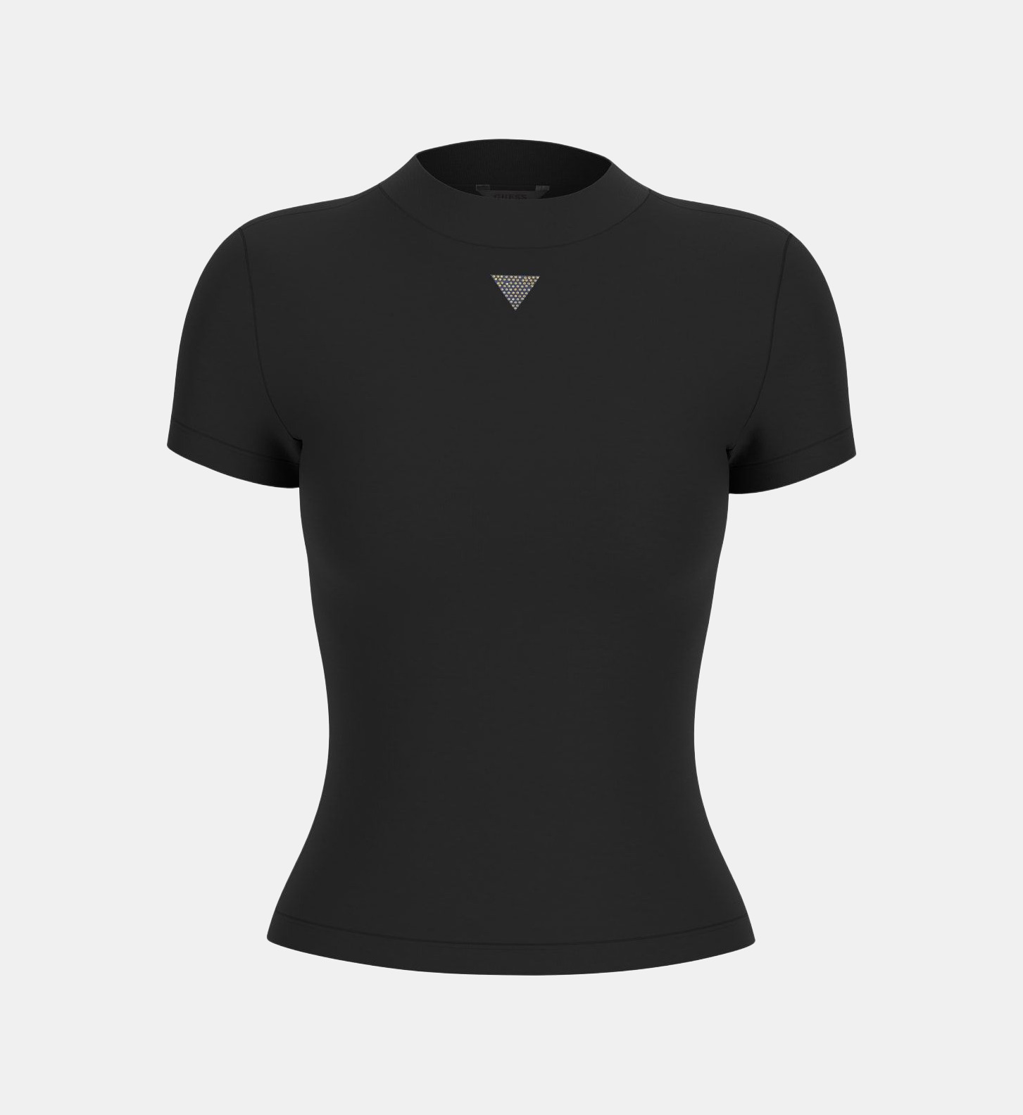 T-shirt Guess Femme Manches Courtes Gris Argenté Avec Strass - Taille S, Occasion Très Bon état
