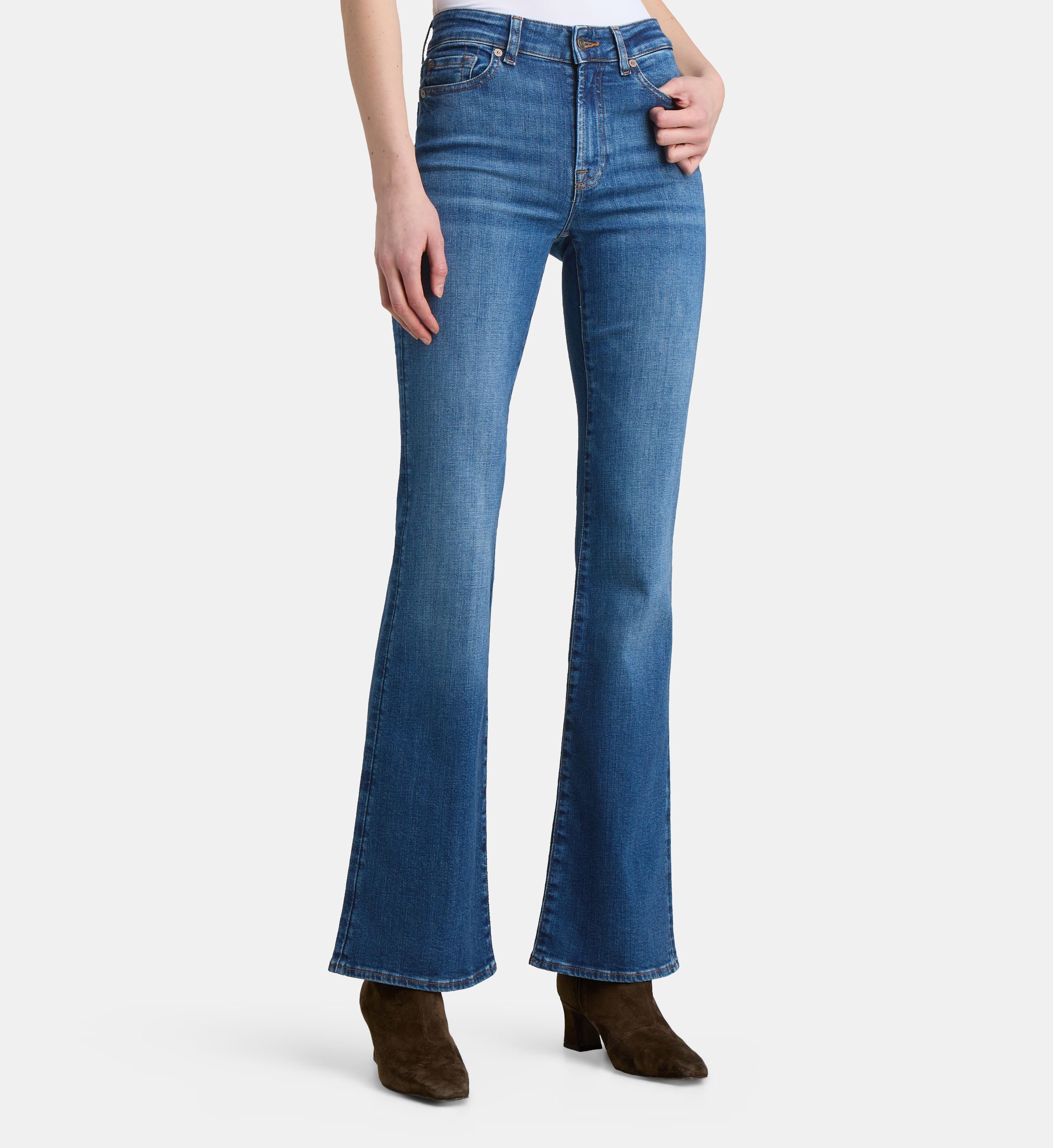 Jeans 7 For All Mankind Dojo Délavé Clair évasé - Taille 31, Occasion En Excellent état