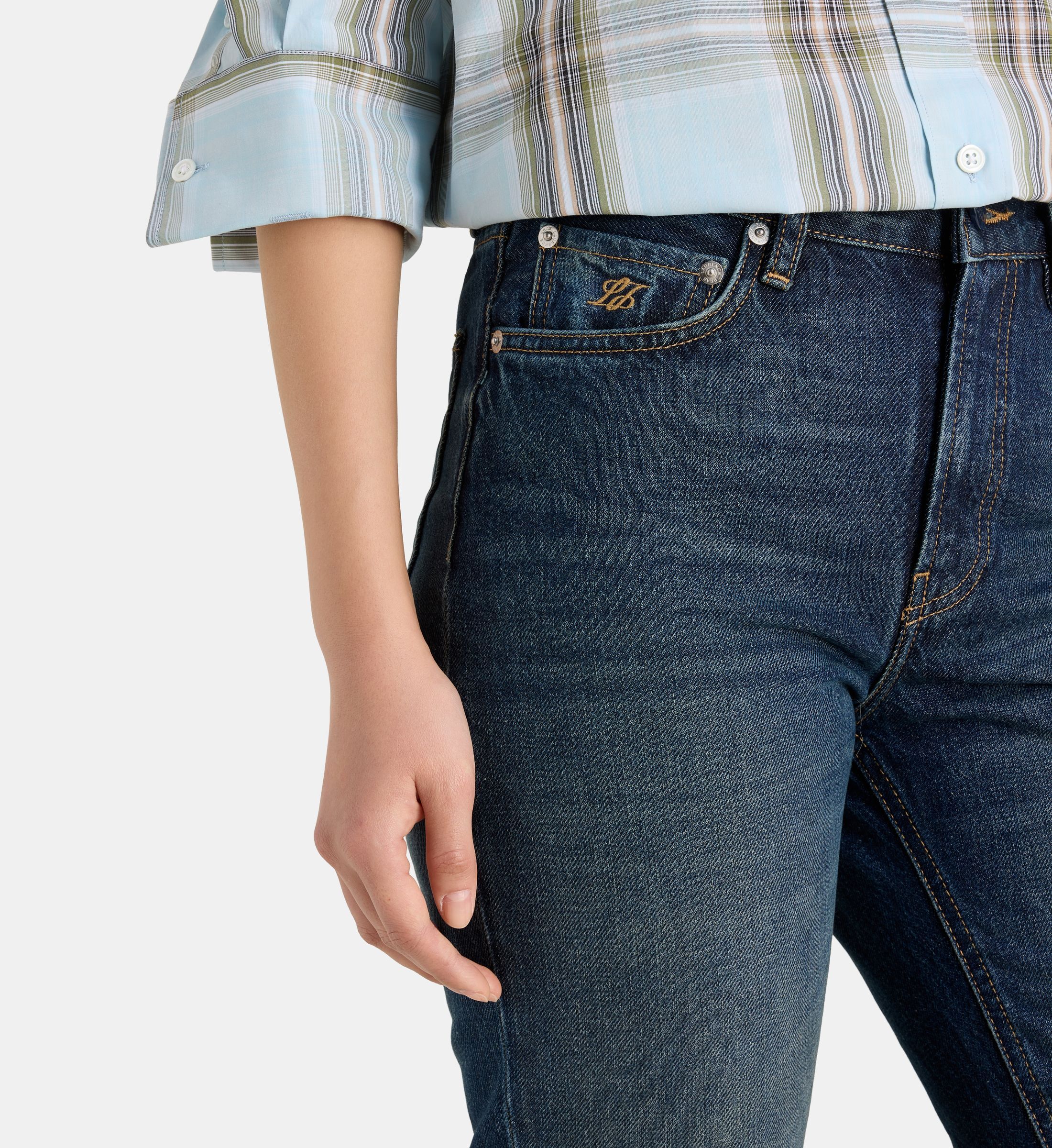Jean droit Ambre coton denim Indigo - Laurence Bras | Galeries 